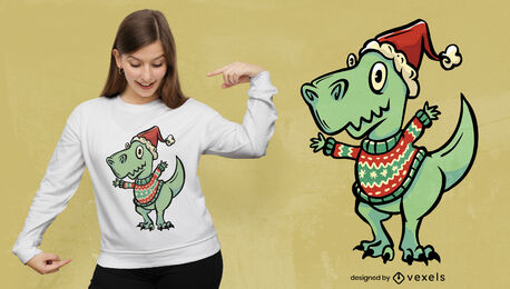 Weihnachten T-Rex Pullover T-Shirt Design