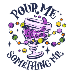 Insignia de cita de bebida de Mardi Gras Diseño PNG