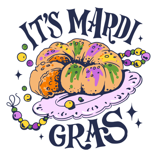 Mardi Gras food quote badge