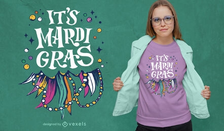 Design de t-shirt com as citações do Mardi Gras