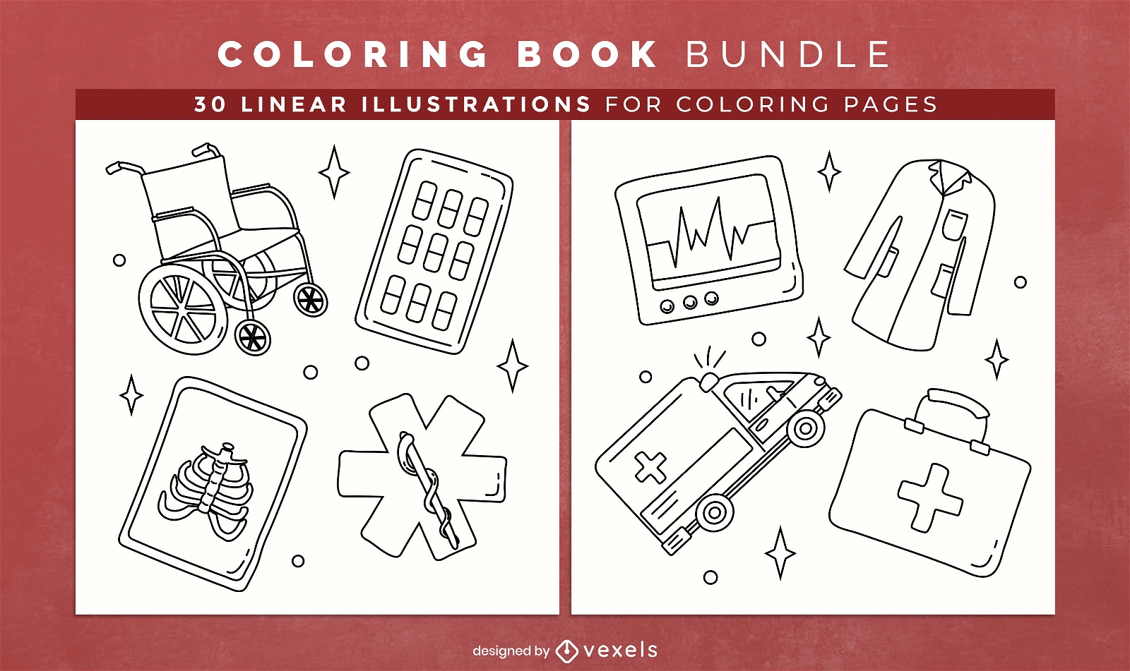Desenhos de livros para colorir para médicos