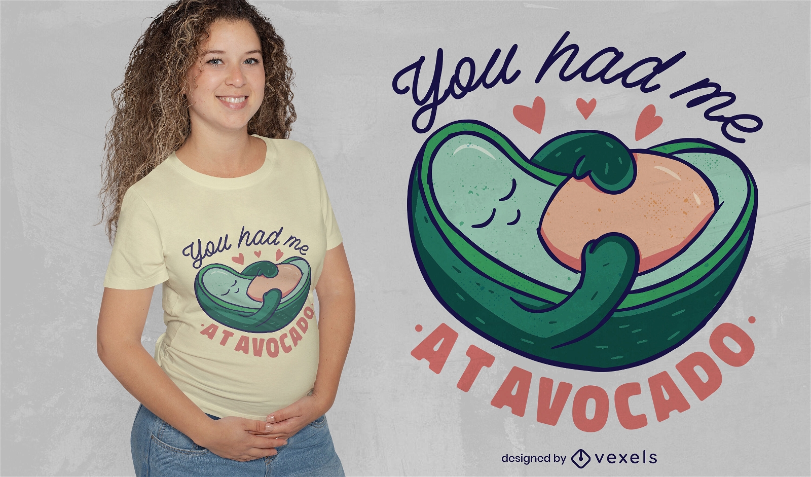 Dise?o de camiseta de mam? embarazada de aguacate.