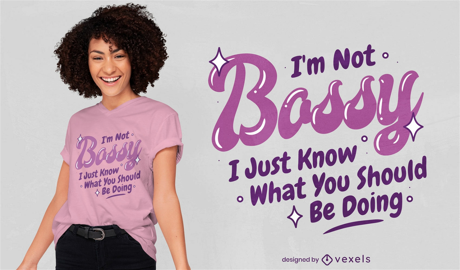 Bossy lustiges T-Shirt-Design mit Schriftzug