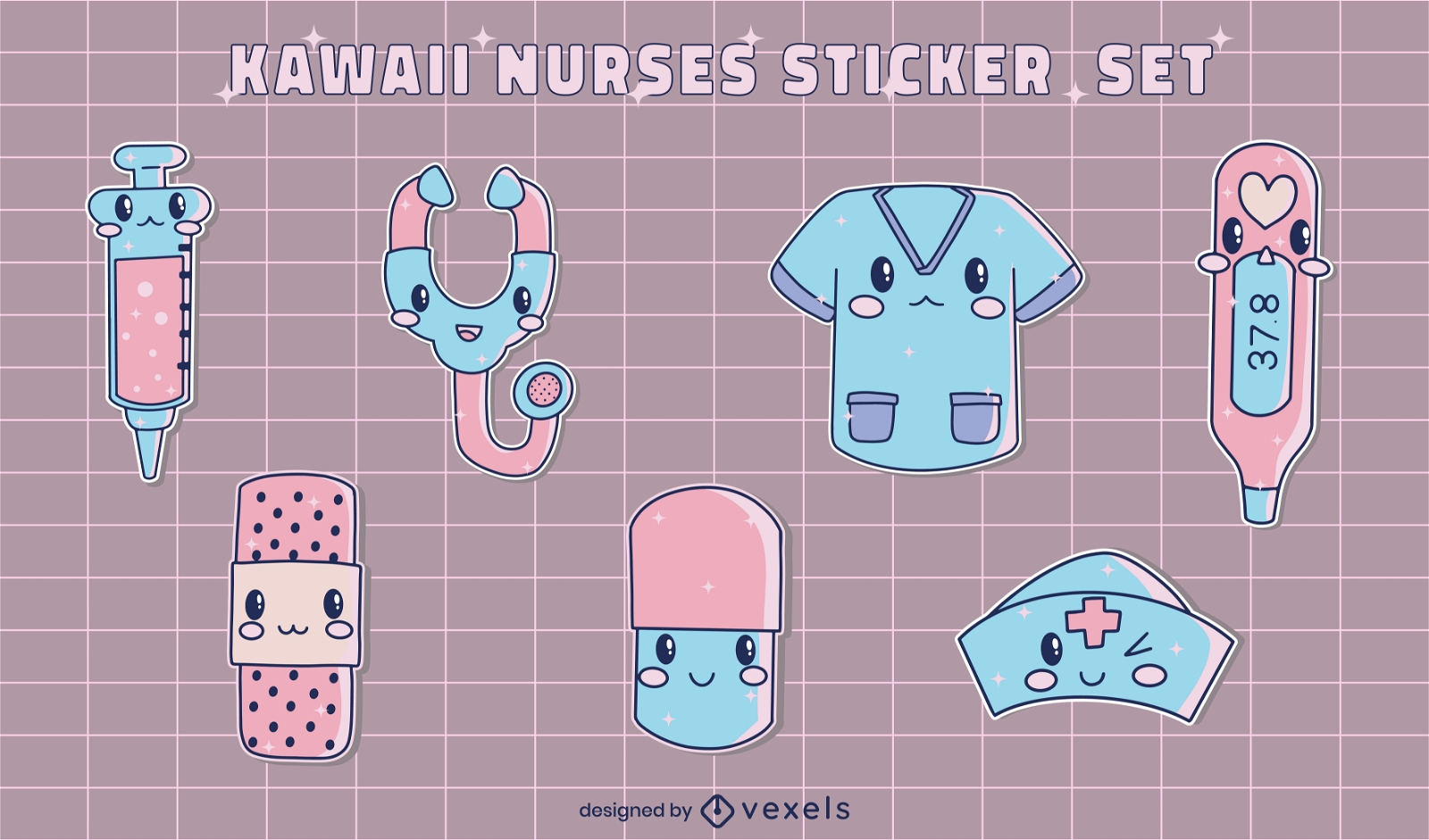 Kawaii Krankenschwestern-Aufkleber-Set