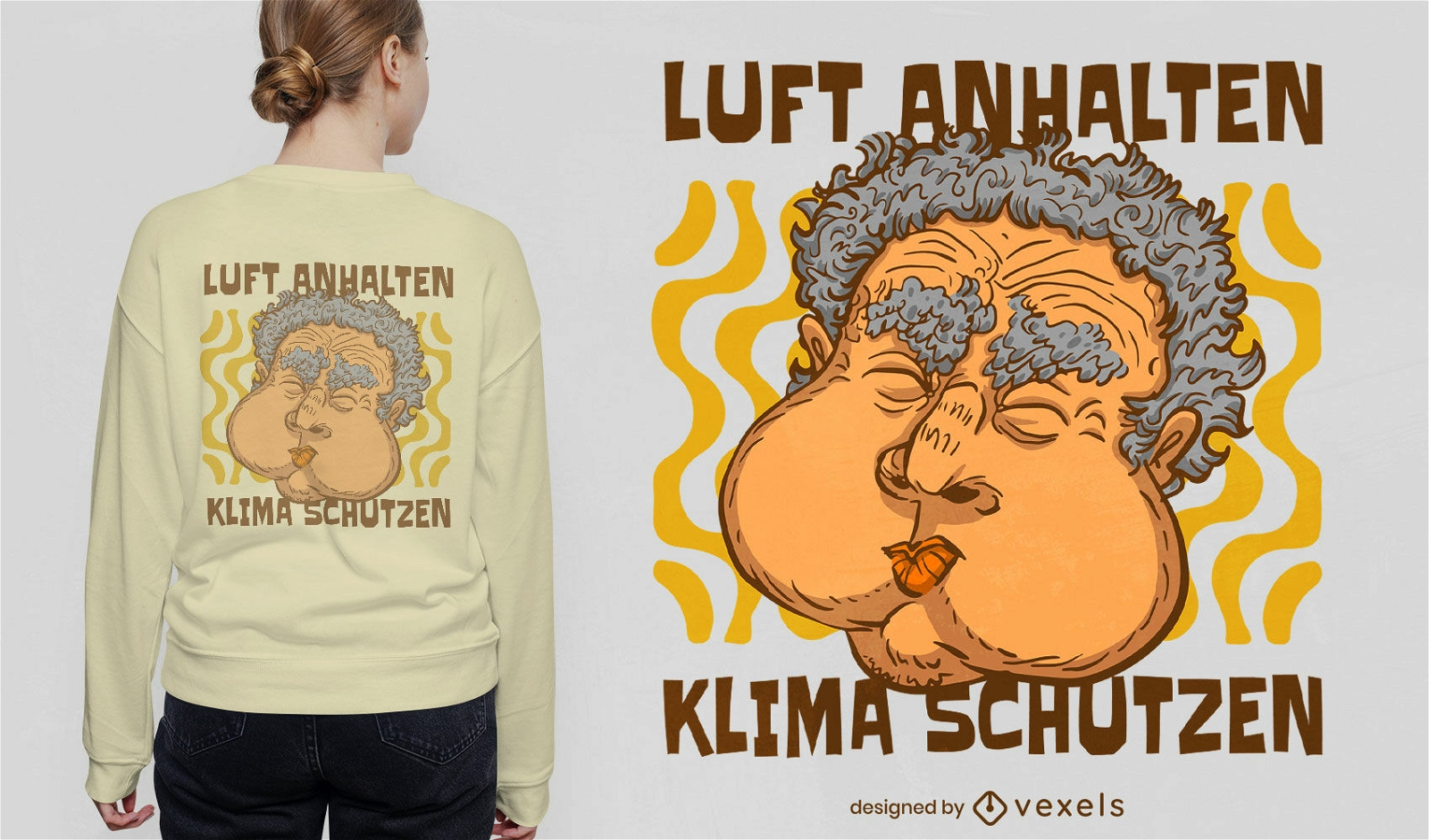 Cartoon old man face t-shirt design
