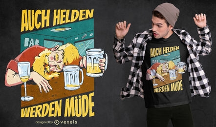 Diseño de camiseta de hombre alemán bebiendo cerveza