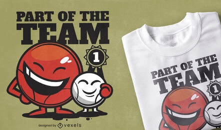 Design de t-shirt de bolas de petanca da equipe