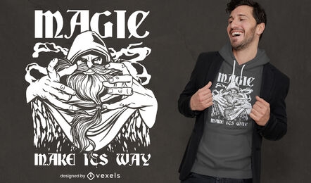 Celtic magic wizard t-shirt design