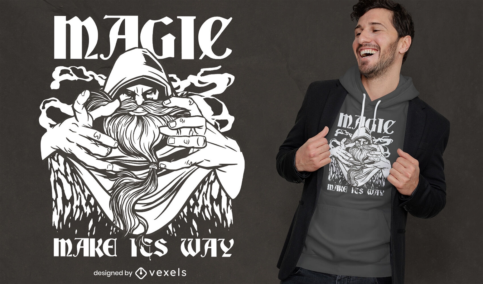 Dise?o de camiseta de mago de magia celta.
