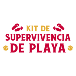 Kit de playa supervivencia cotización española plana Diseño PNG