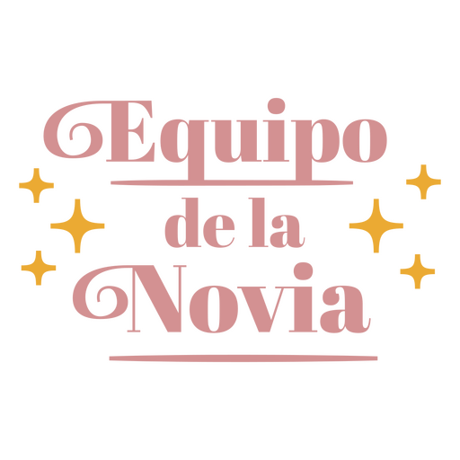 Cita plana en español del equipo de la novia Diseño PNG