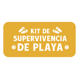 Beach kit survival cut out spanish quote PNG Design