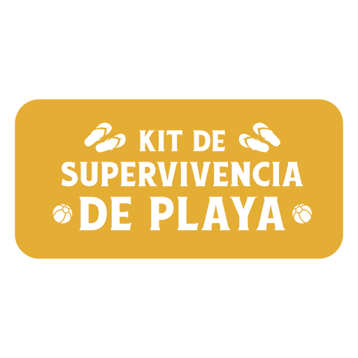 Citação em espanhol cortada de sobrevivência de kit de praia Desenho PNG