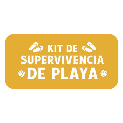 Kit de playa supervivencia recortable cita española Diseño PNG