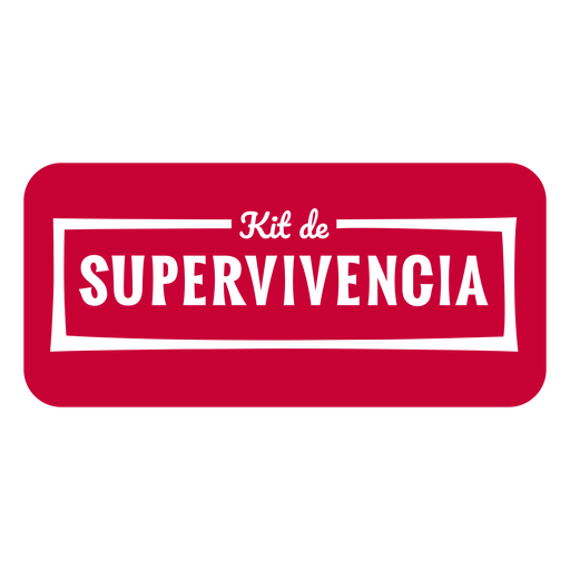 Kit de sobrevivência recortada citação em espanhol Desenho PNG