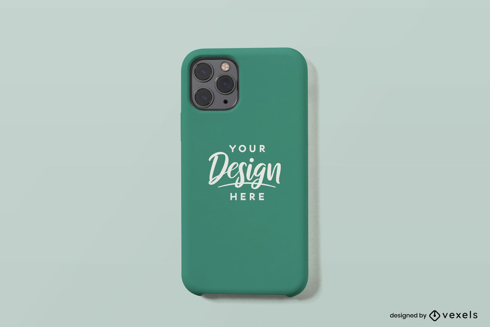 Design de maquete de capa de telefone verde