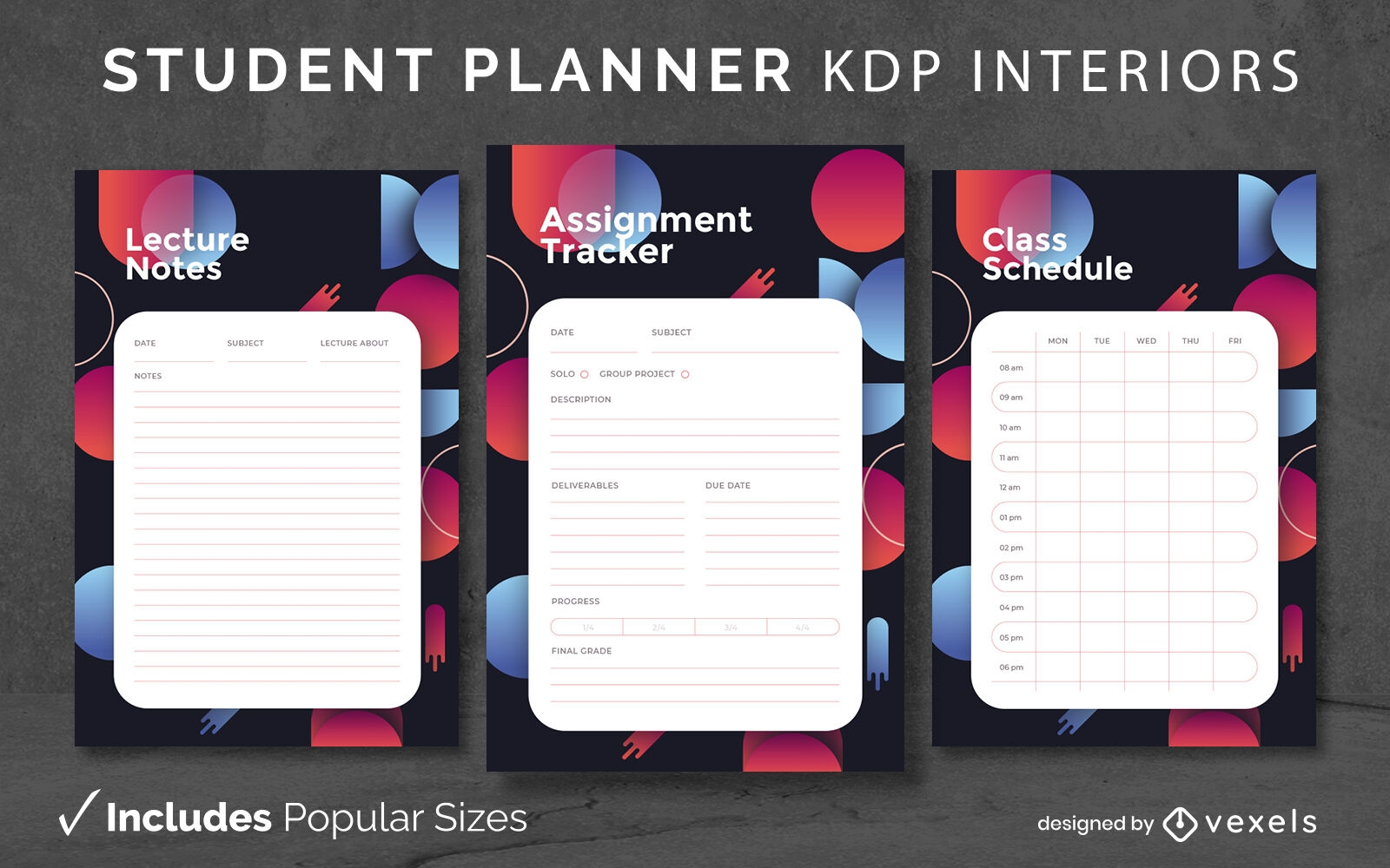 Planificador de estudiantes Plantilla KDP Diseño de interiores