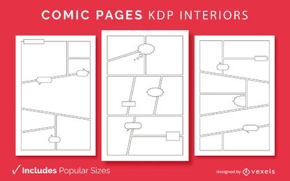 Páginas de quadrinhos KDP design de interiores