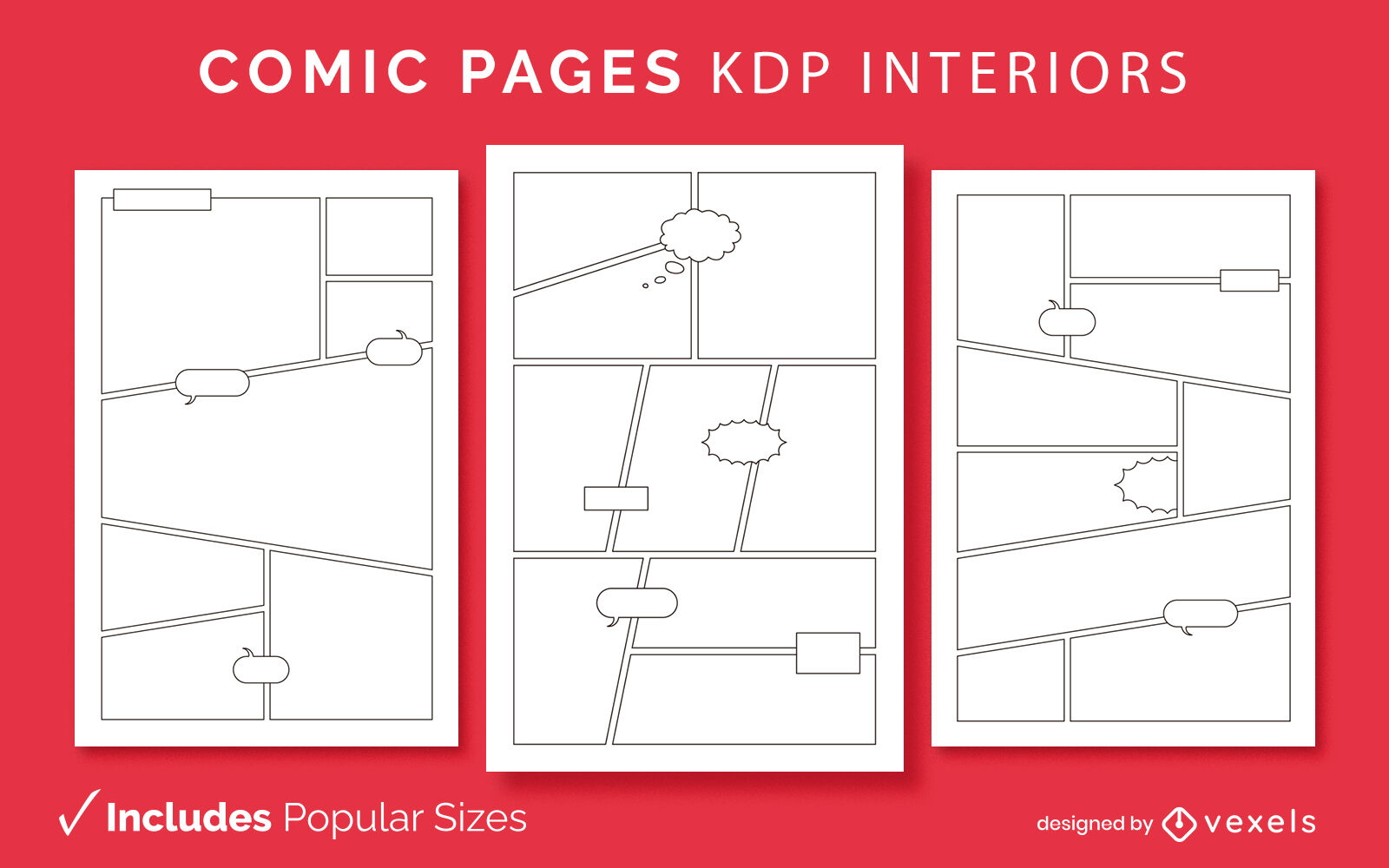 Páginas de quadrinhos KDP design de interiores