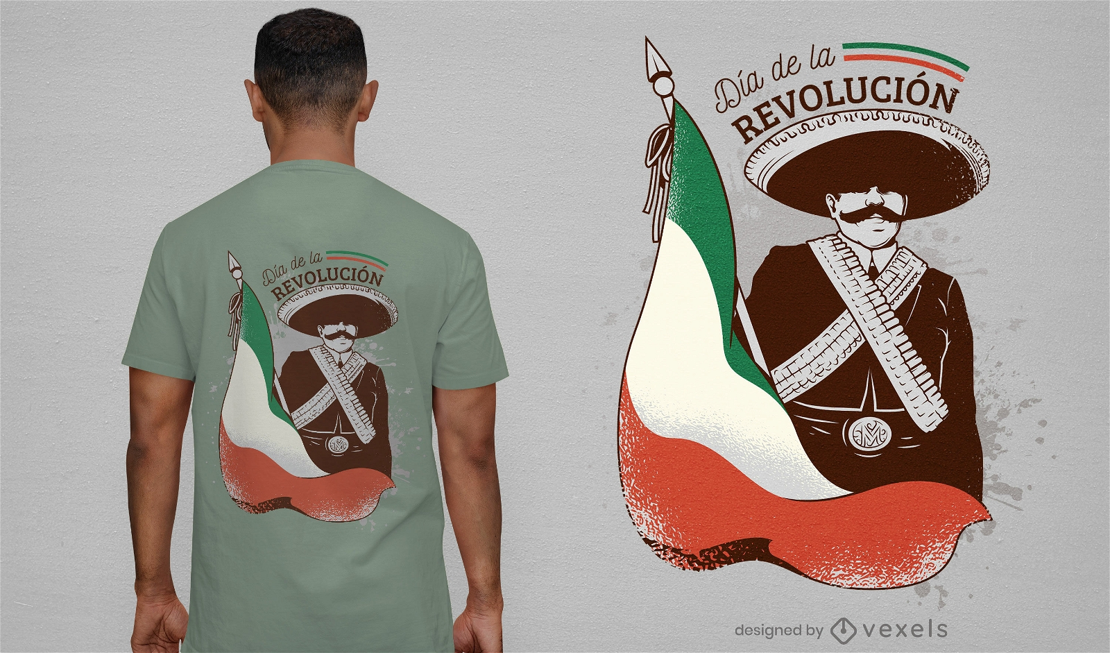 T-Shirt-Design zum Tag der mexikanischen Revolution