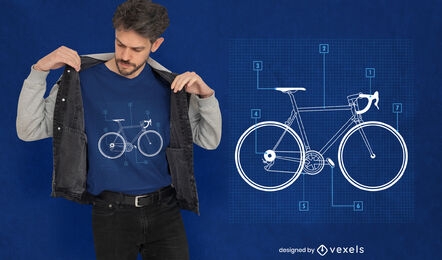 Diseño de camiseta de instrucciones de transporte de bicicletas.