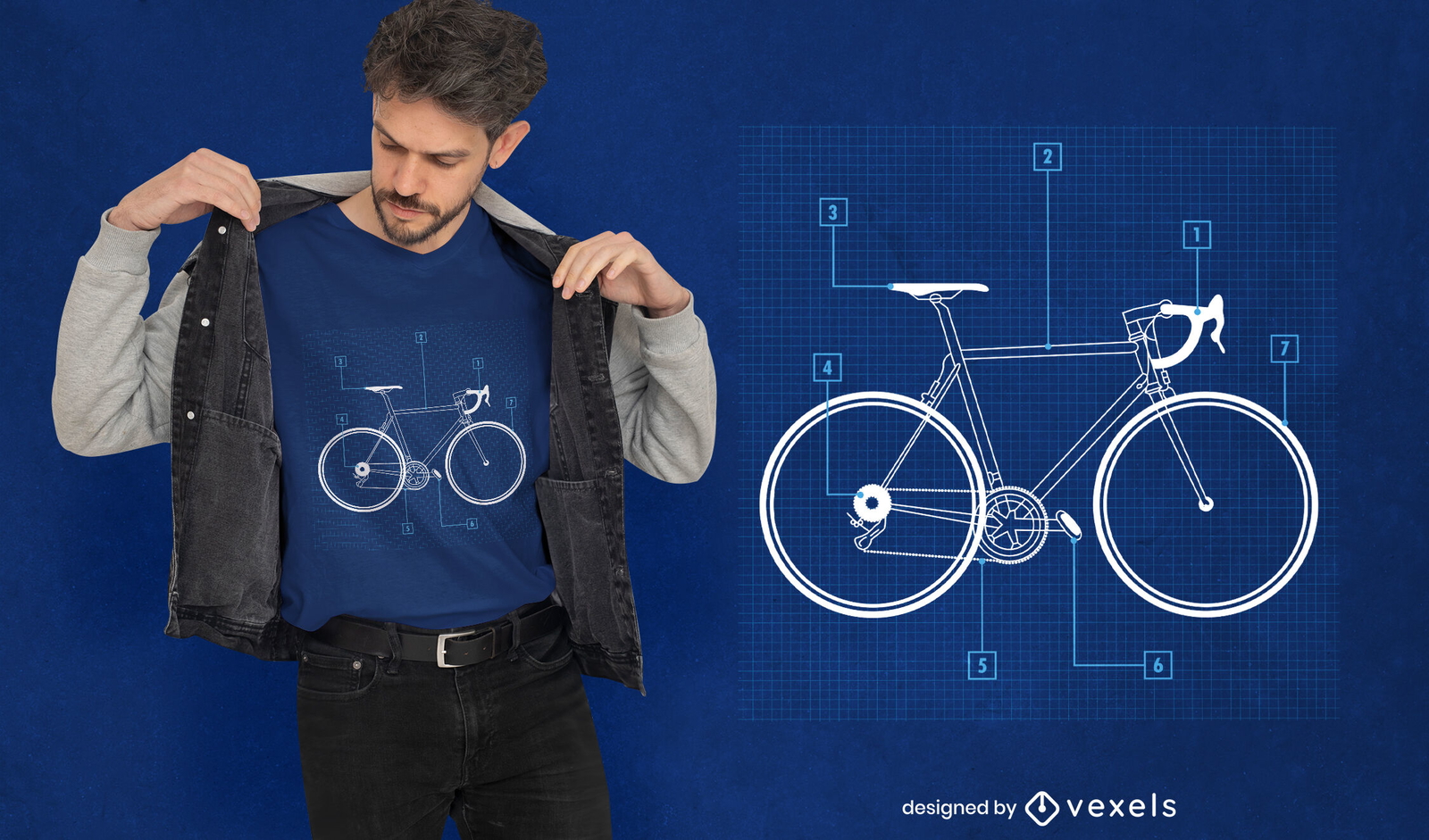 Design de t-shirt com instruções de transporte de bicicleta