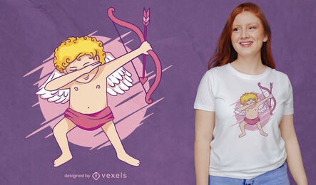 Valentines day cupid dabbing t-shirt design
