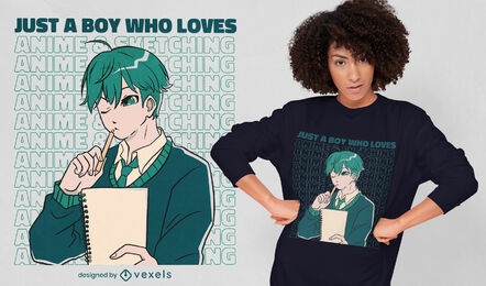 Just a boy who loves anime t-shirt design