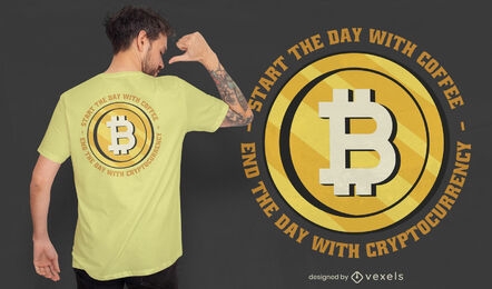 Coffee and cryptocurrency t-shirt design