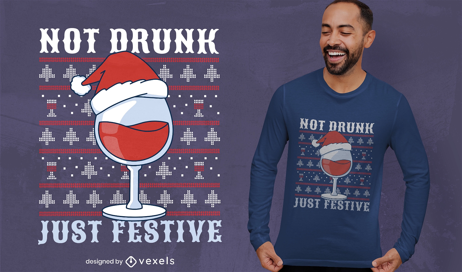 Design de camiseta de natal com vinho b?bado