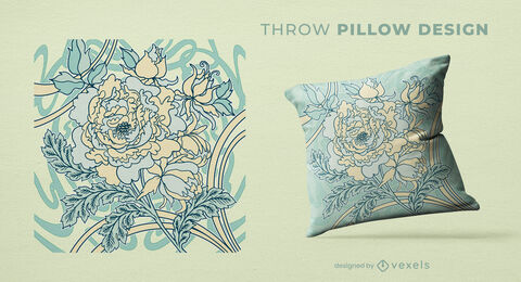 Design de almofada floral vintage
