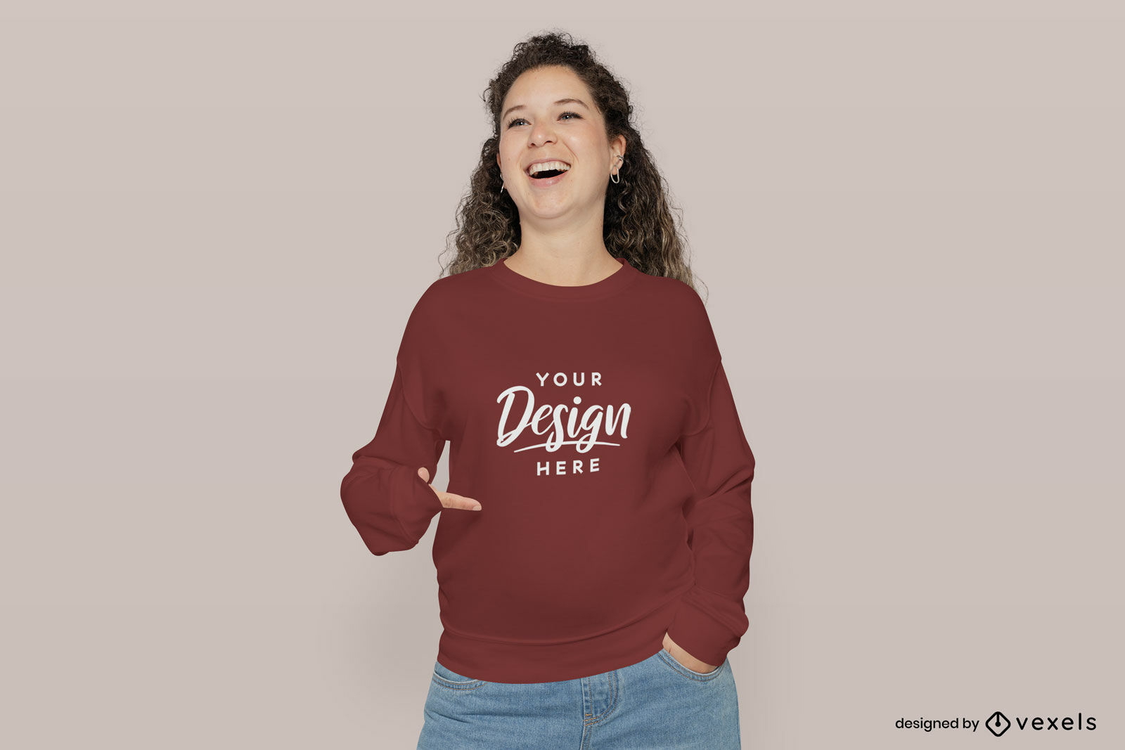 Female pregnant model sweatshirt mockup