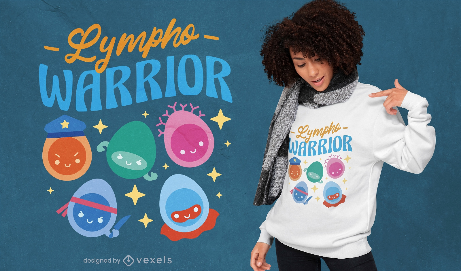 Design de t-shirt Lympho Warrior