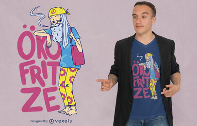 Hippie Alter Mann Charakter T-Shirt Design