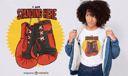 Boxing gloves standing t-shirt design