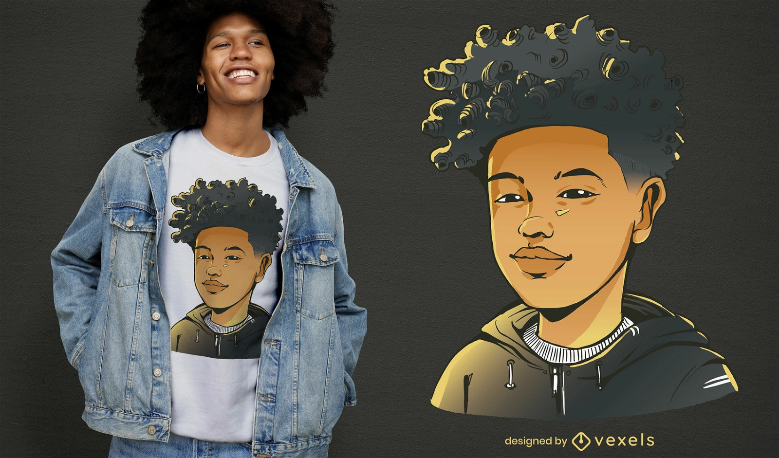 Afroamerikanisches Jungen-T-Shirt-Design