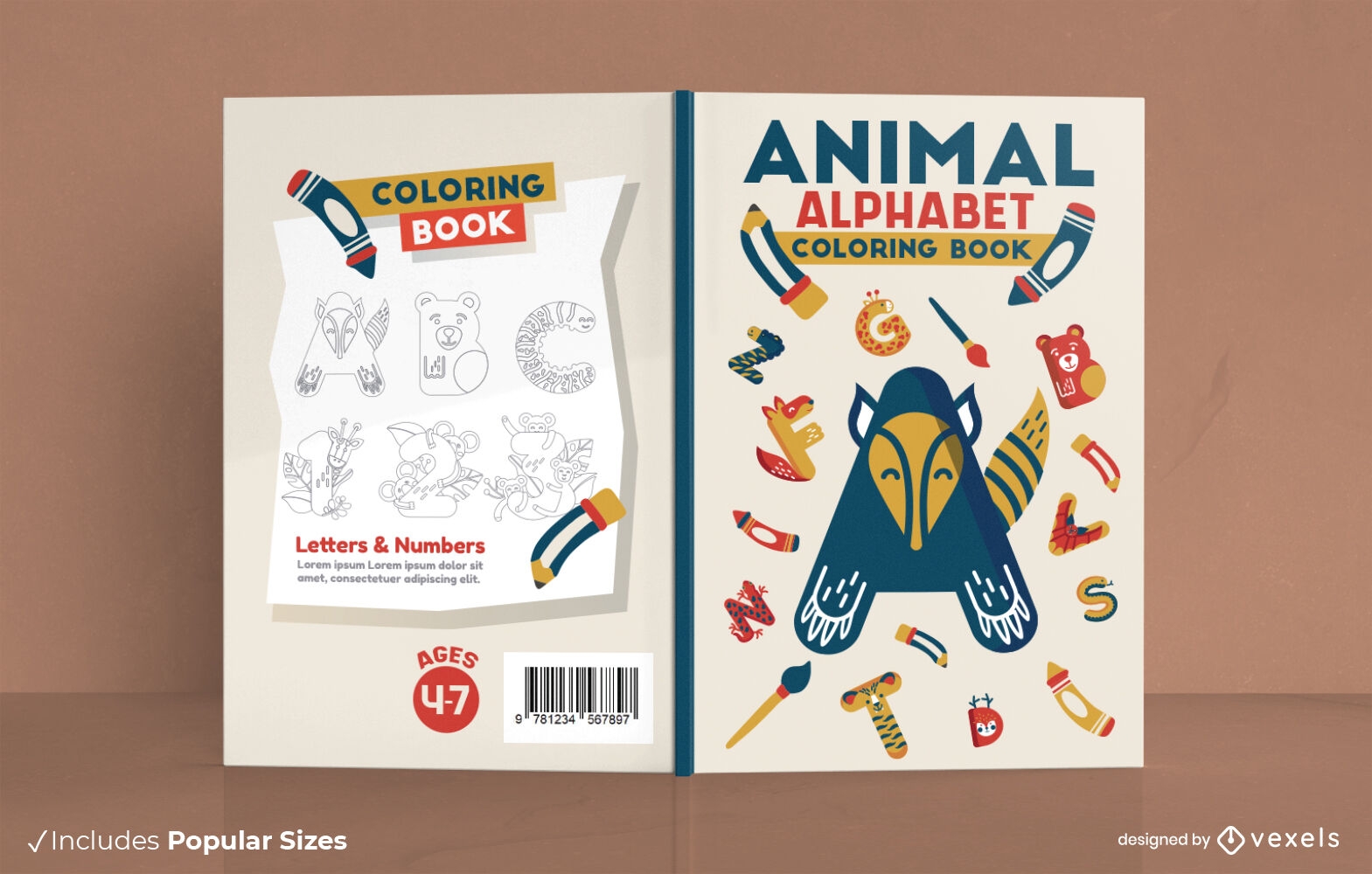 Animal alphabet book cover design