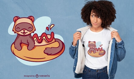 Ferret on bread t-shirt design