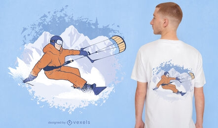 Snowkite winter sport t-shirt design