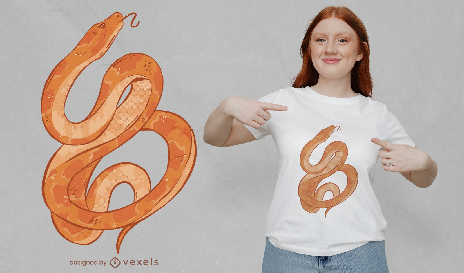 Diseño de camiseta de serpiente rizada