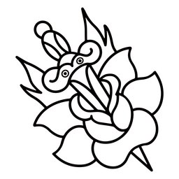 Traditional stroke tattoo dagger PNG Design