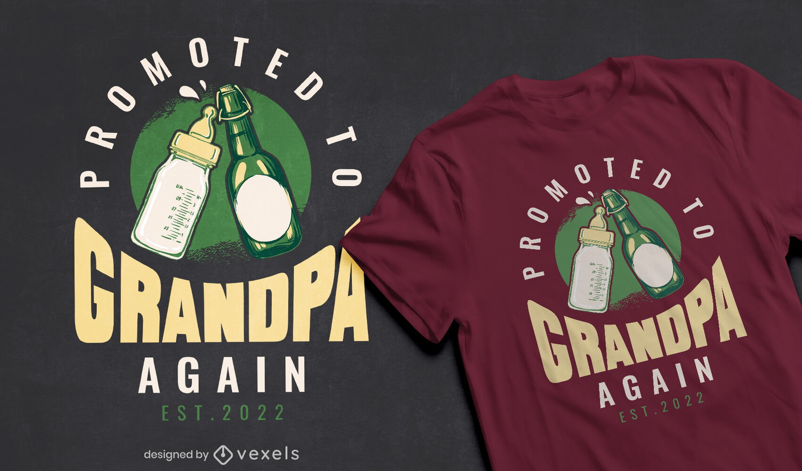 Design de camisetas com cerveja e leite