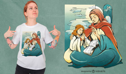 People praying with bible t-shirt design