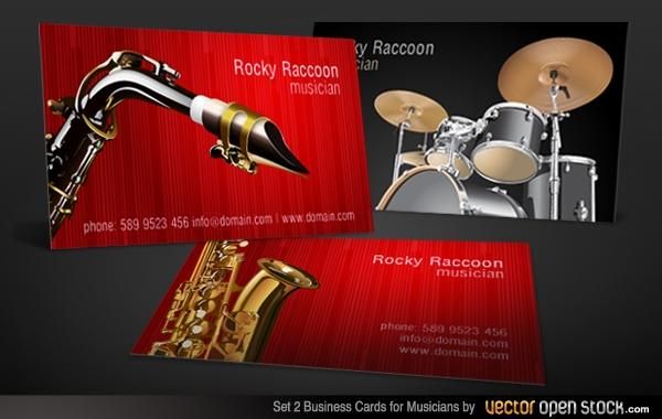 Conjunto de cartão de visita de músicos 2 Conjunto de cartão de visita de músicos 2