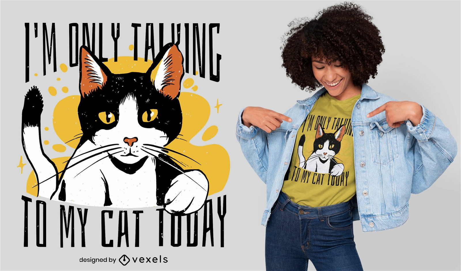 Ich rede nur mit meinem Katzen-T-Shirt-Design