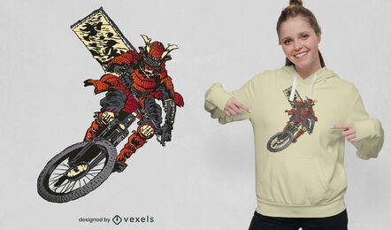 Diseño de camiseta Biker Samurai