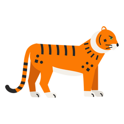 Tiger flat standing PNG Design Transparent PNG
