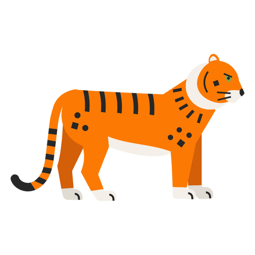 Tiger flat standing PNG Design