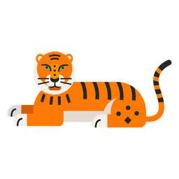 Tiger flat resting PNG Design Transparent PNG