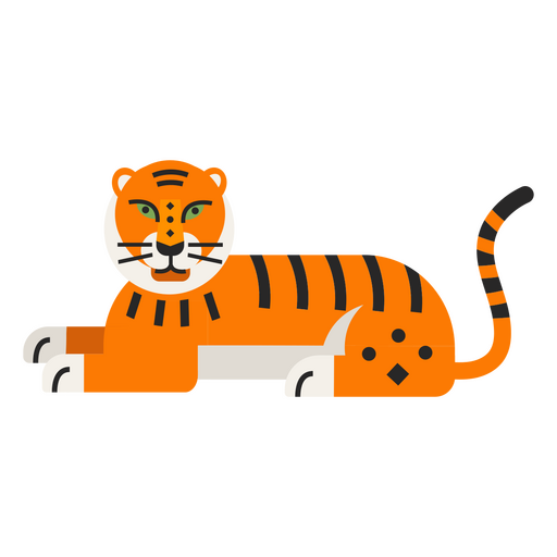 Tiger flach ruhen PNG-Design